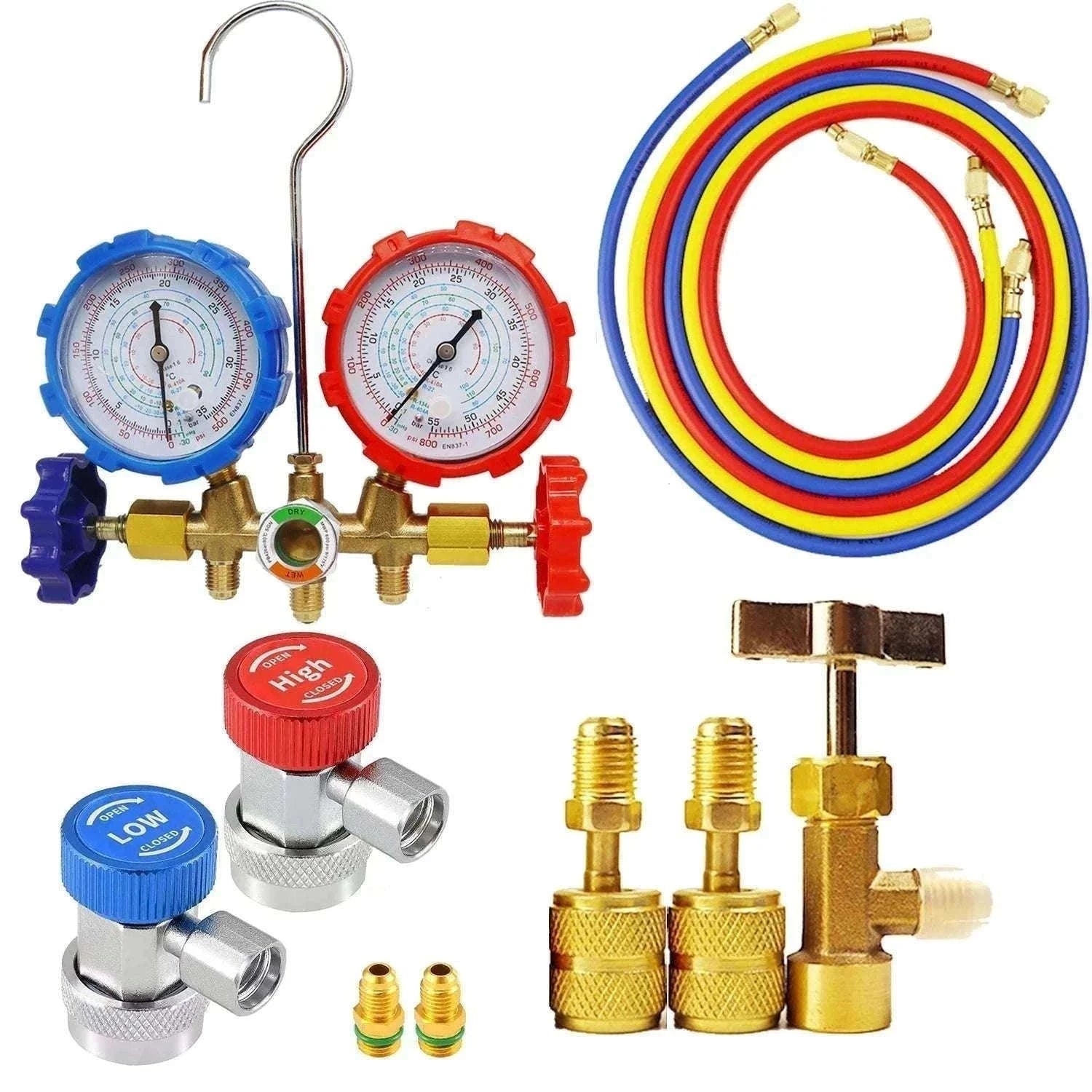 Refrigerant Manifold Gauge Set for R410A R22 R134A AC Charging-set1