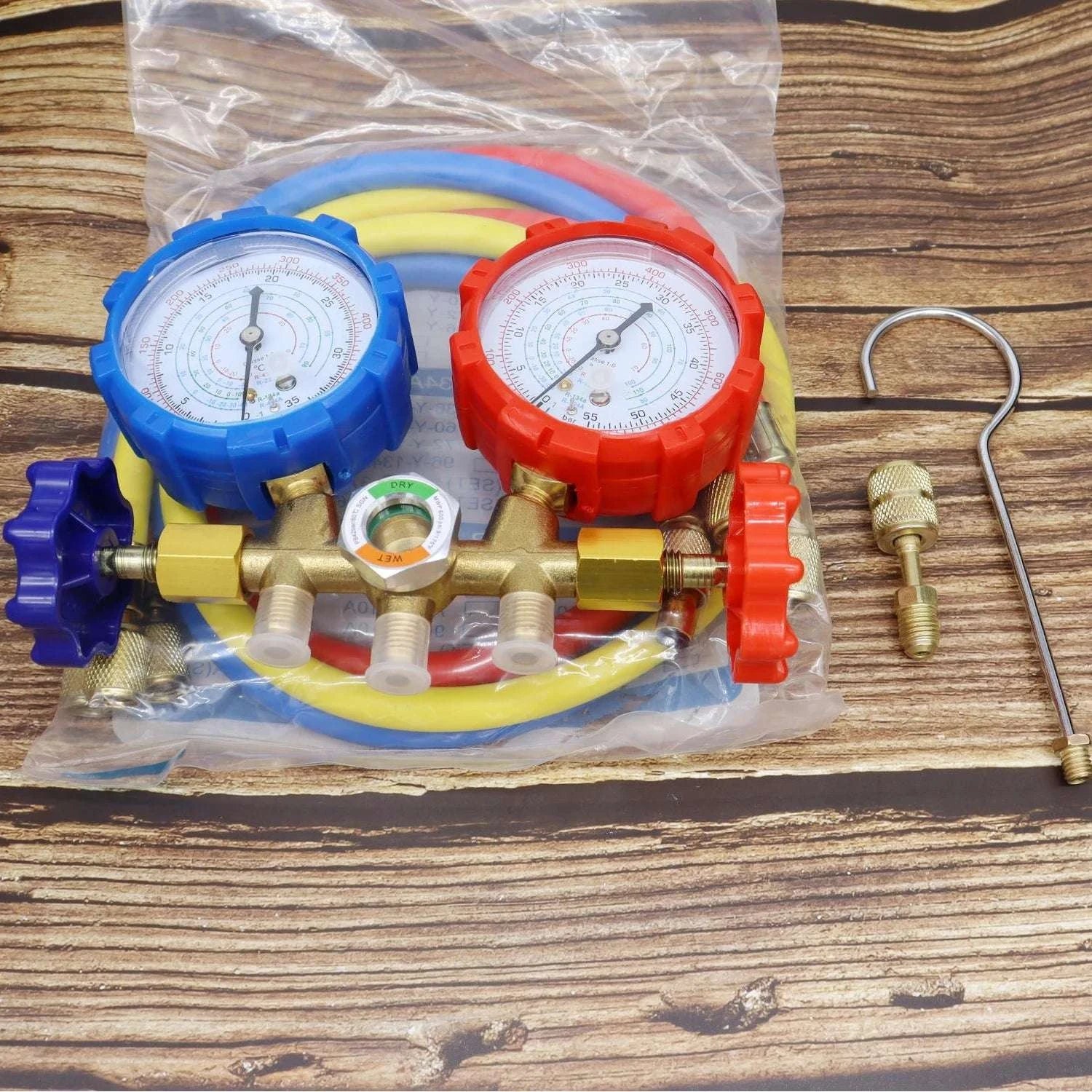Refrigerant Manifold Gauge Set for R410A R22 R134A AC Charging-set1
