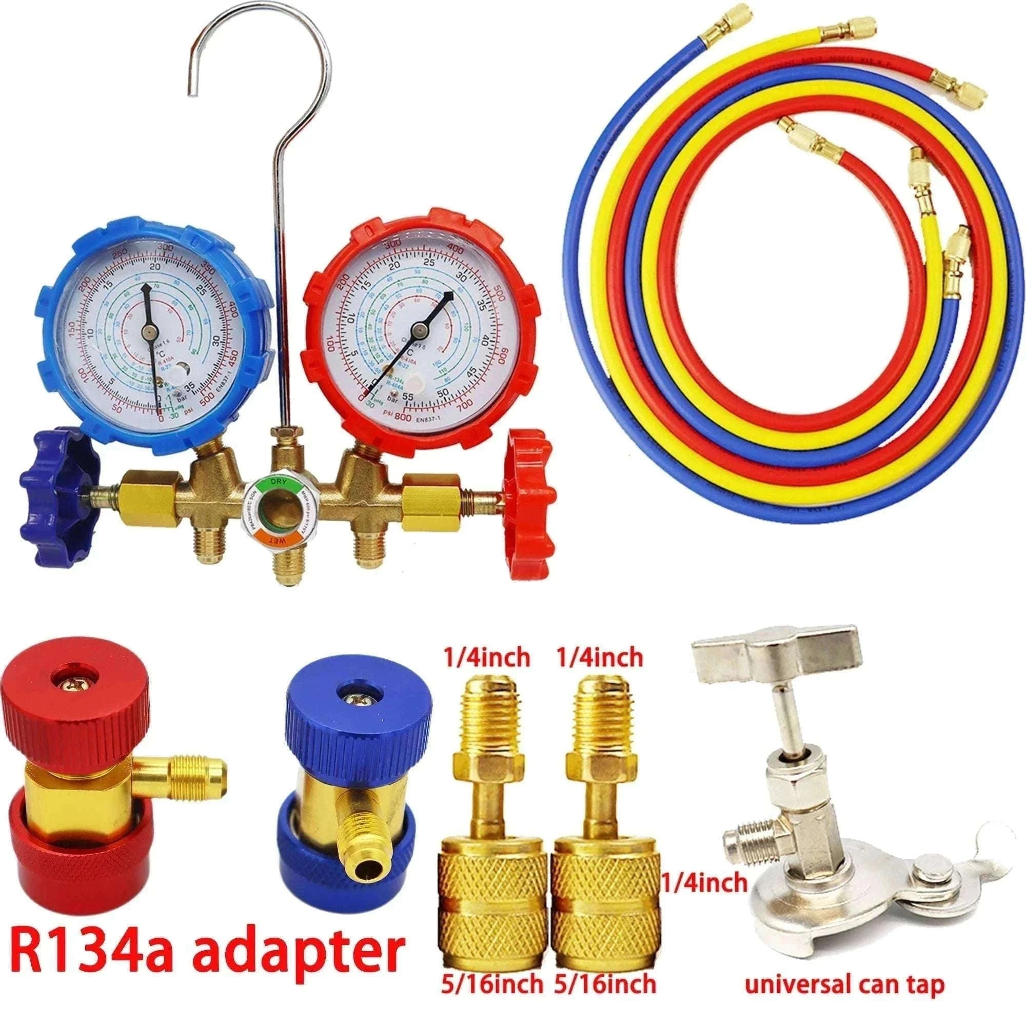 Refrigerant Manifold Gauge Set for R410A R22 R134A AC Charging-set1