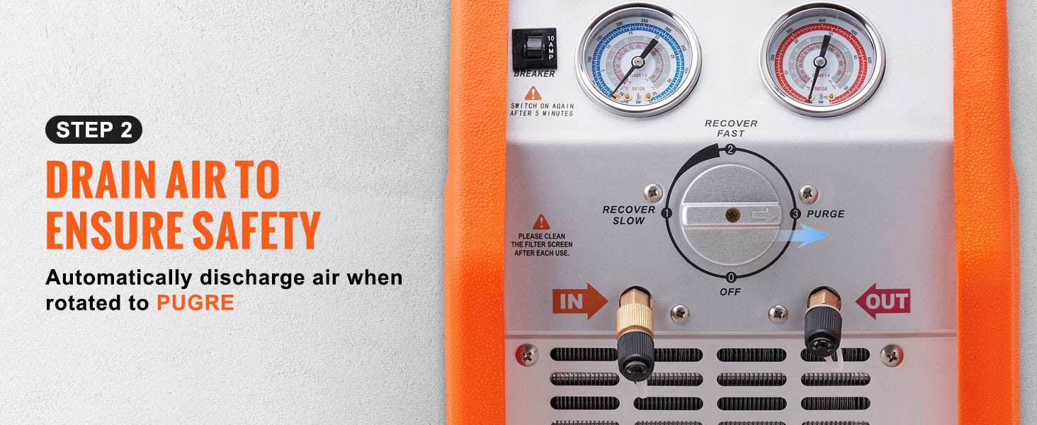 Refrigerant Recovery Machine 3/4 to 1HP HVAC AC Recovery Unit-1HP Dual Cylinder / CZECH REPUBLIC