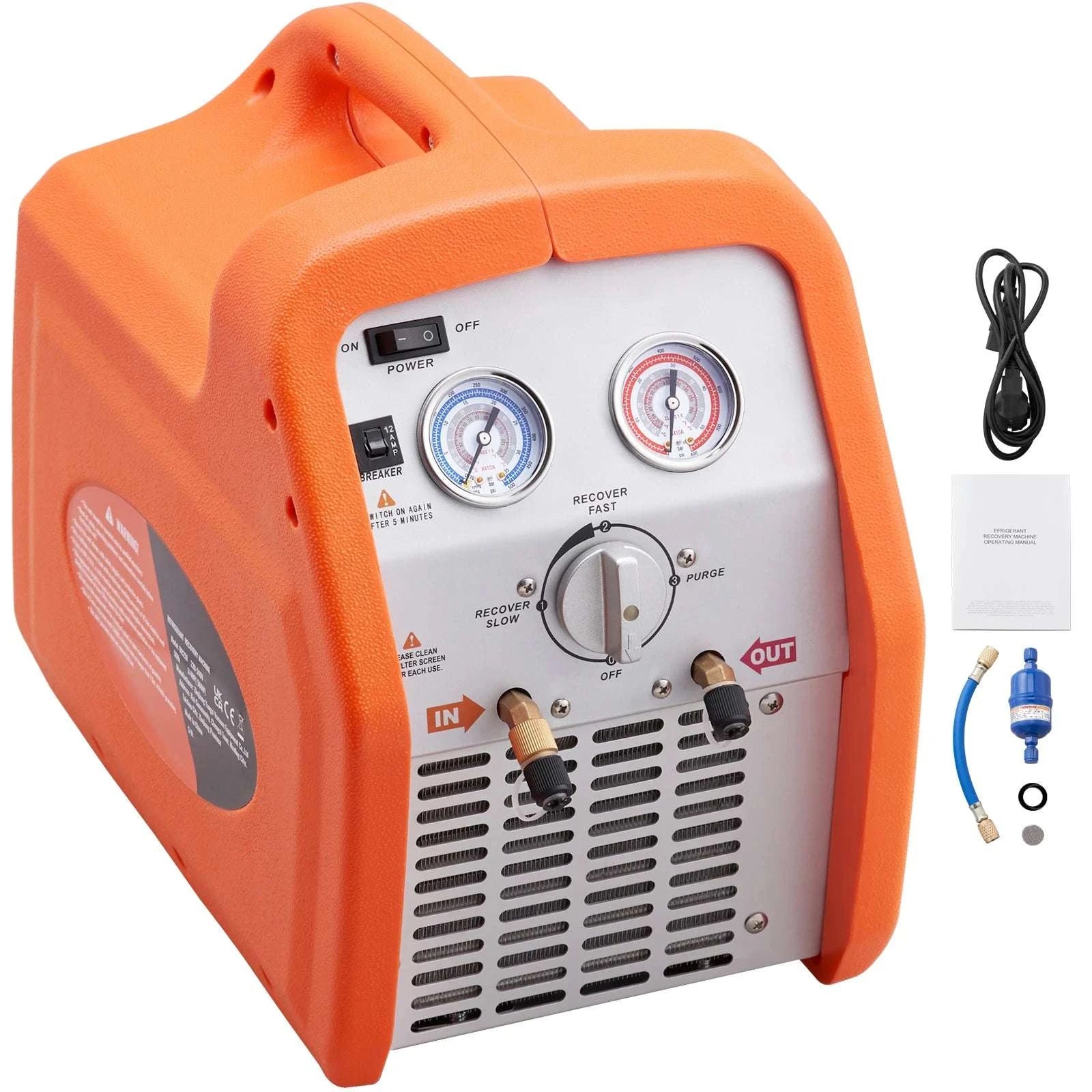 Refrigerant Recovery Machine 3/4 to 1HP HVAC AC Recovery Unit-1HP Dual Cylinder / CZECH REPUBLIC