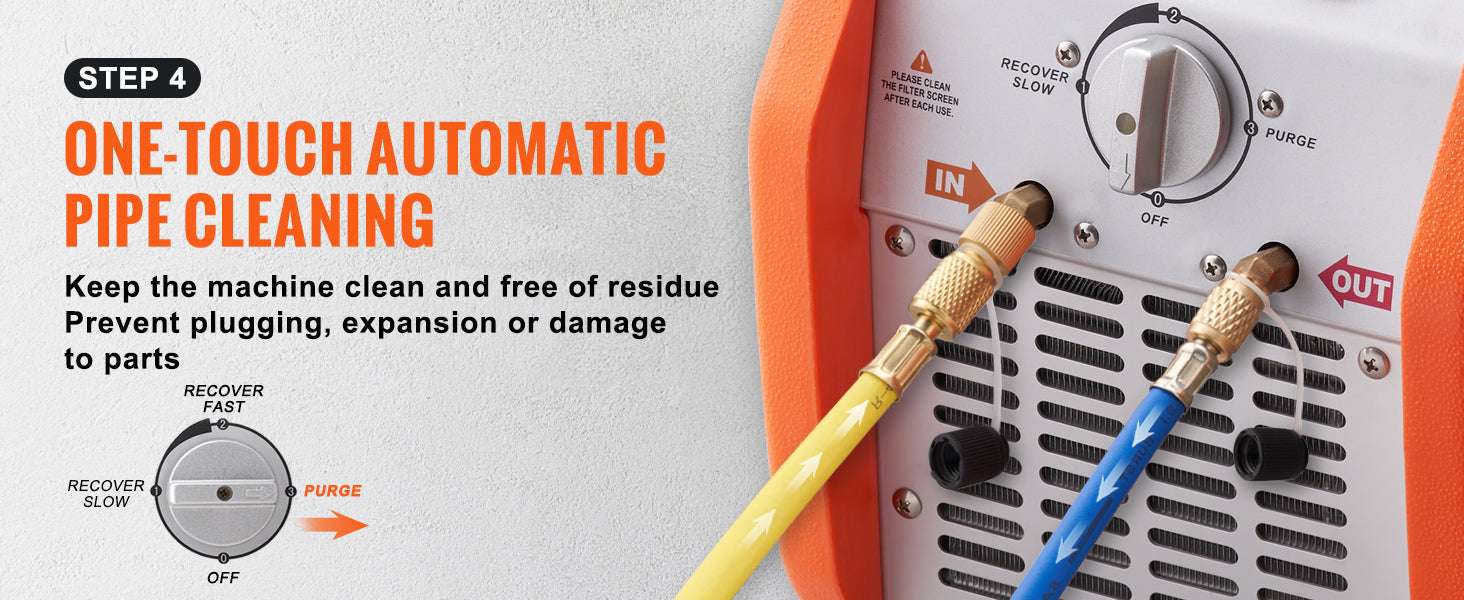 Refrigerant Recovery Machine 3/4 to 1HP HVAC AC Recovery Unit-1HP Dual Cylinder / CZECH REPUBLIC