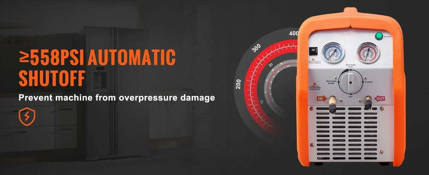 Refrigerant Recovery Machine 3/4 to 1HP HVAC AC Recovery Unit-1HP Dual Cylinder / CZECH REPUBLIC