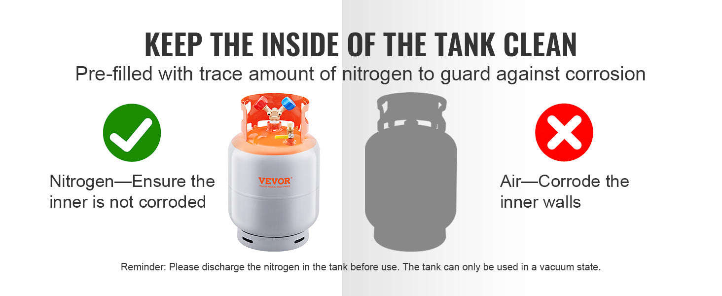 Refrigerant Recovery Tank 30 lb 400 PSI Portable Cylinder with Y-Valve-0.25inch / United States