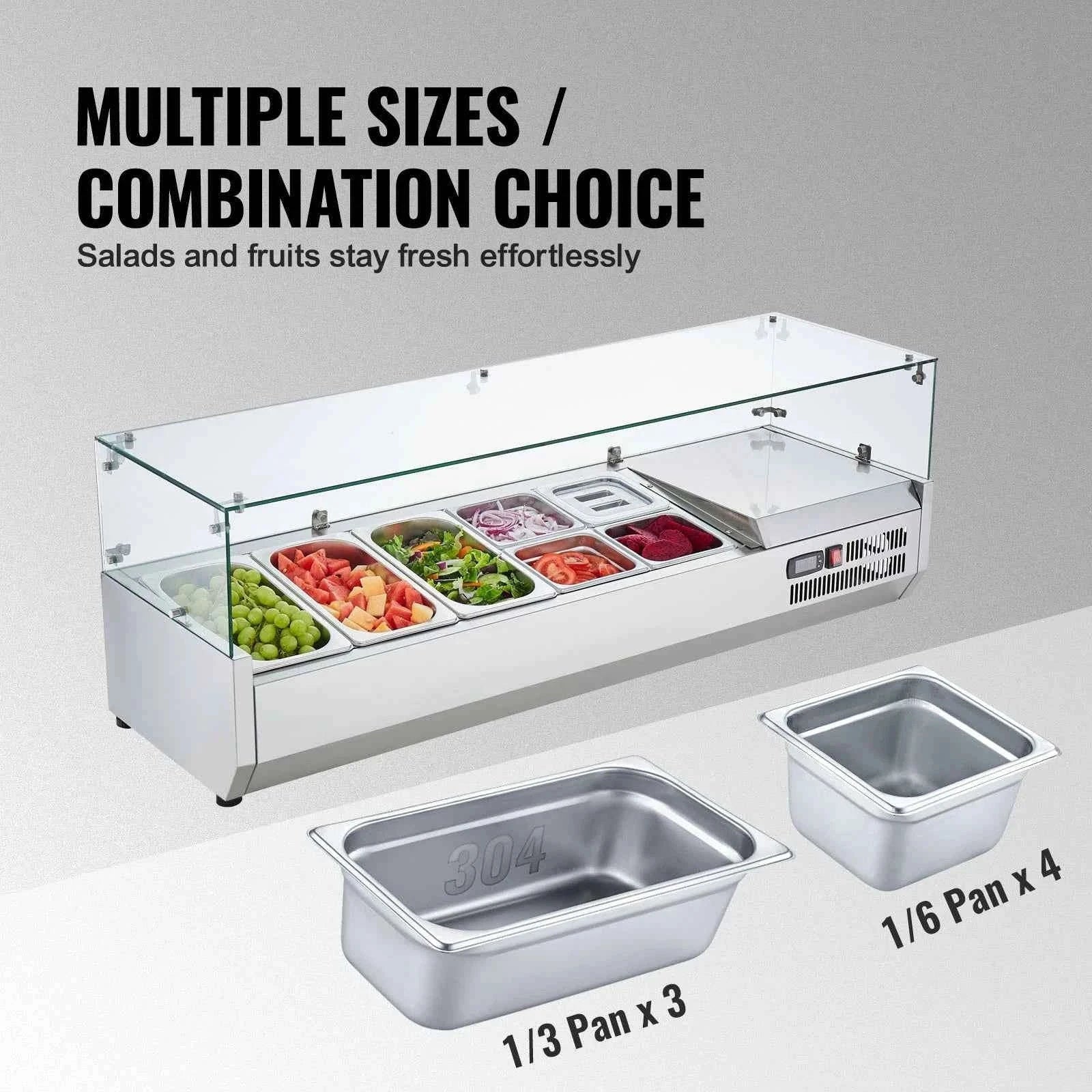 Refrigerated Condiment Prep Station with Glass Guard-140W / United States