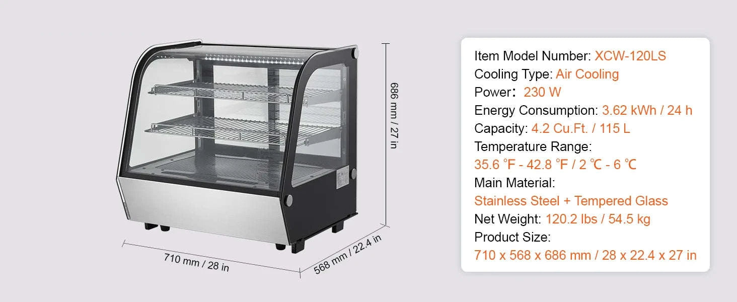 Refrigerated Display Case for Bakery-3cft cube / United States