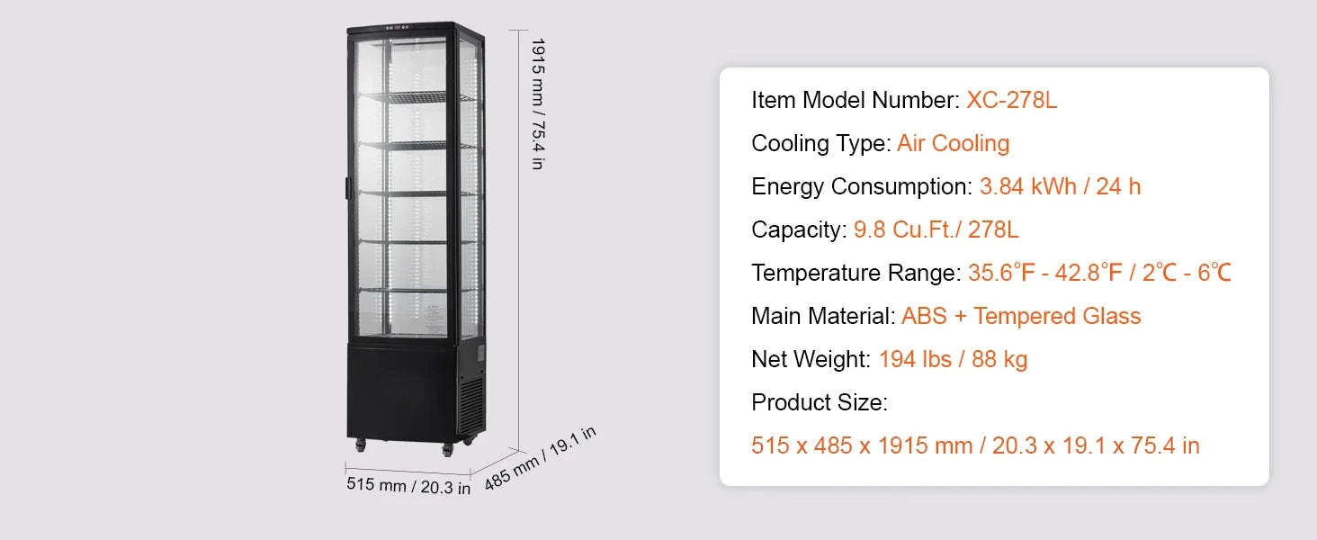 Refrigerated Display Case for Bakery-3cft cube / United States