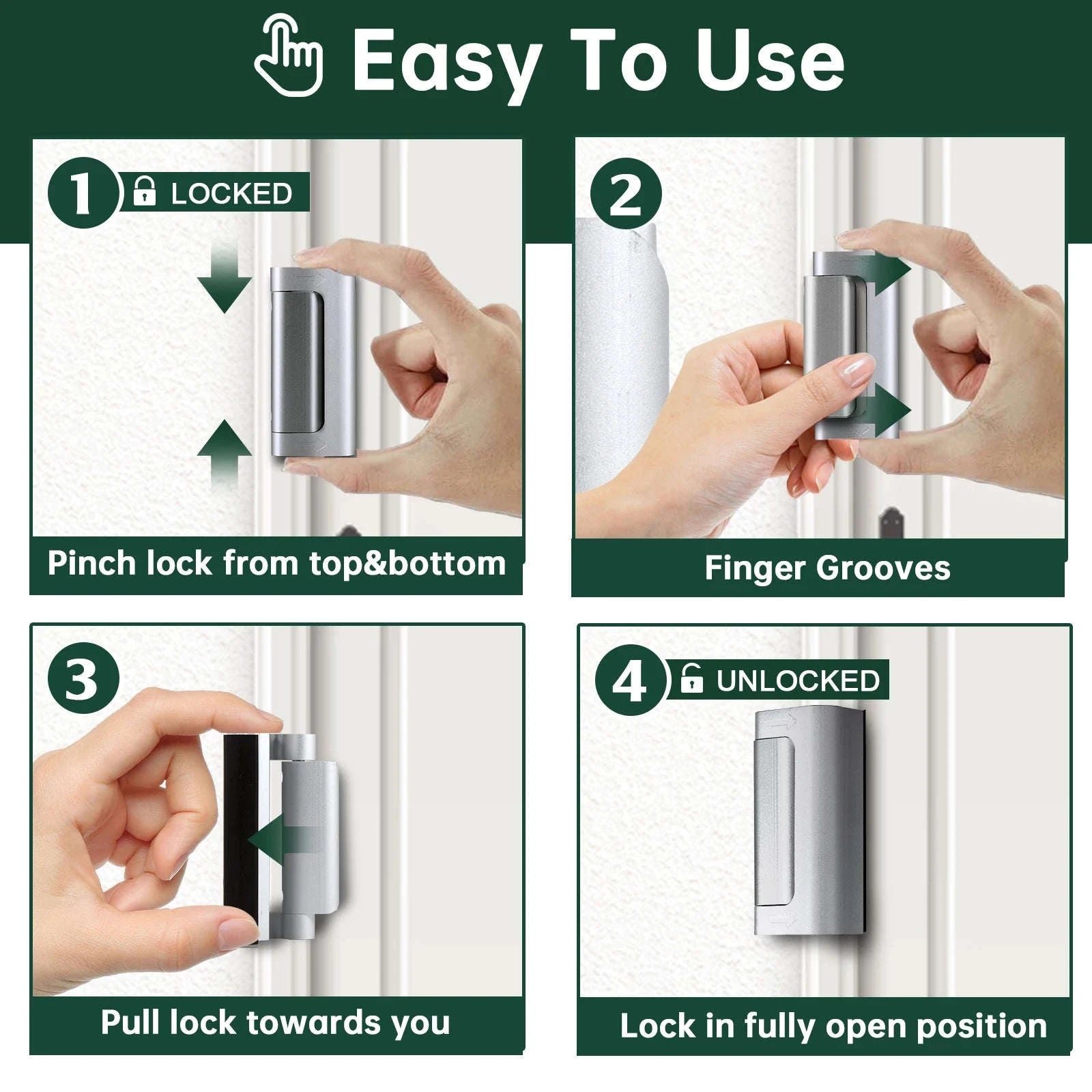 Reinforced Home Security Door Lock with 800 lbs Strength-3 pcs / United States / No