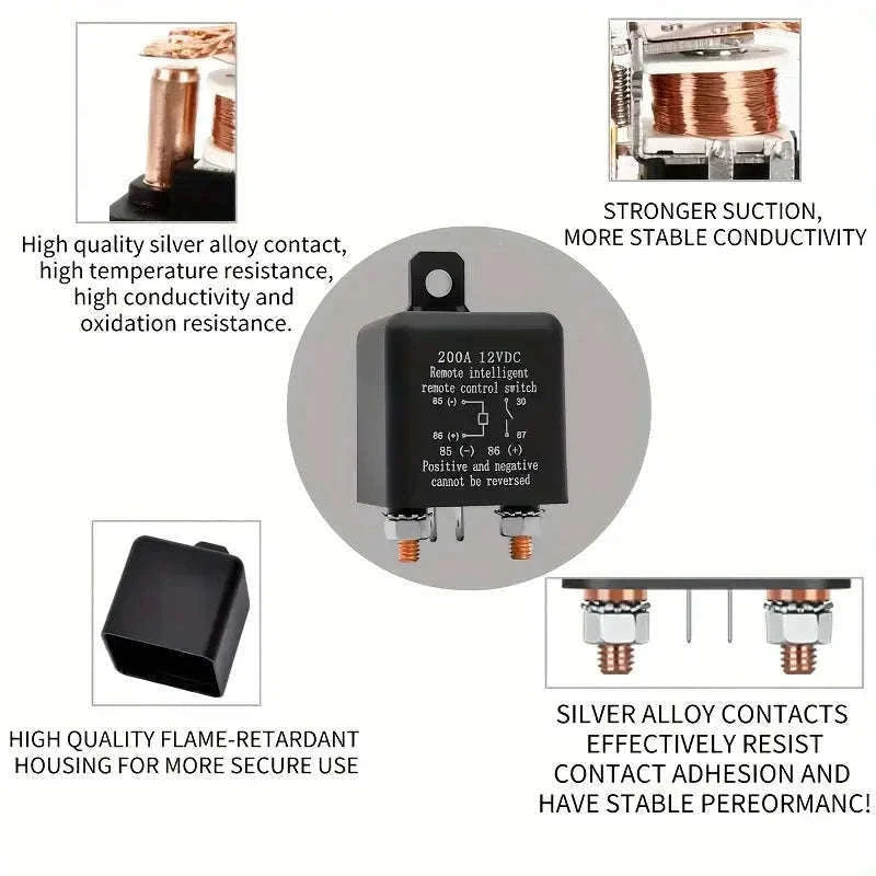 Remote Car Battery Disconnect Anti-Theft System for 12V Vehicles-As picture