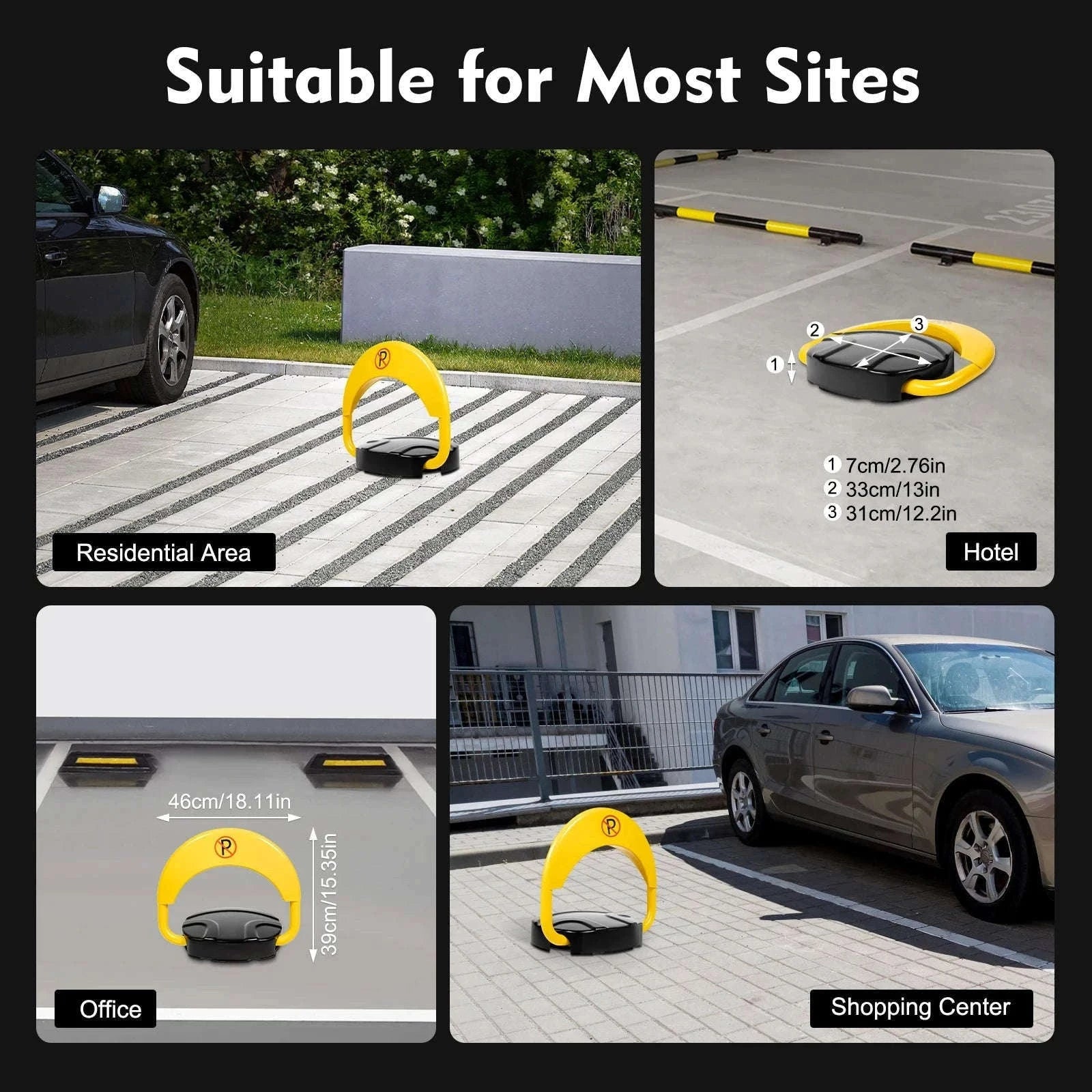Remote Control Parking Barrier Post: Secure Your Parking Space Effortlessly-YELLOW / france