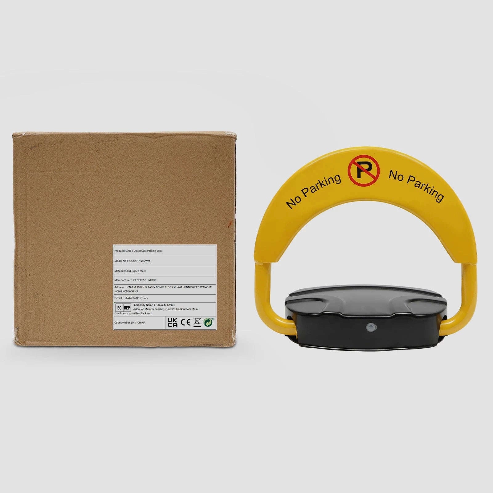 Remote Control Parking Lock Barrier with Alarm & 180° Foldable Arm-Yellow / UNITED KINGDOM
