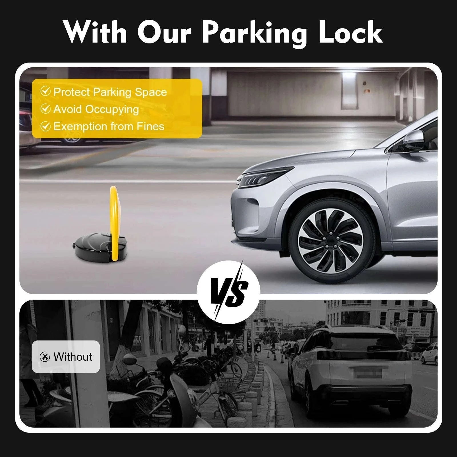 Remote Control Parking Lock Foldable Barrier 2T-YELLOW / United Kingdom