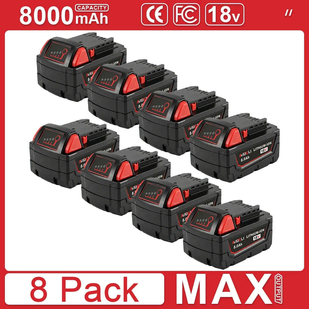Replacement 18V Li-ion Battery 8.0Ah-8pcs / 18V / United States