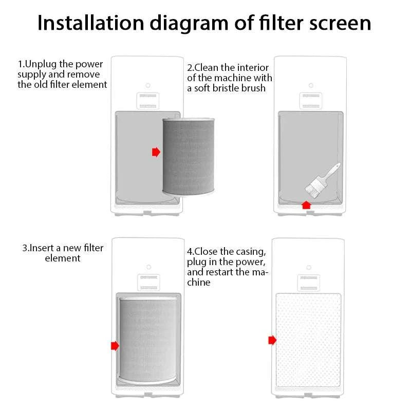 Replacement HEPA Air Filter for Xiaomi Mi Air Purifier 1/2/3 Series-Purple