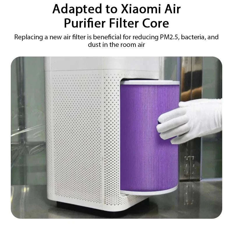 Replacement HEPA Air Filter for Xiaomi Mi Air Purifier 1/2/3 Series-Purple