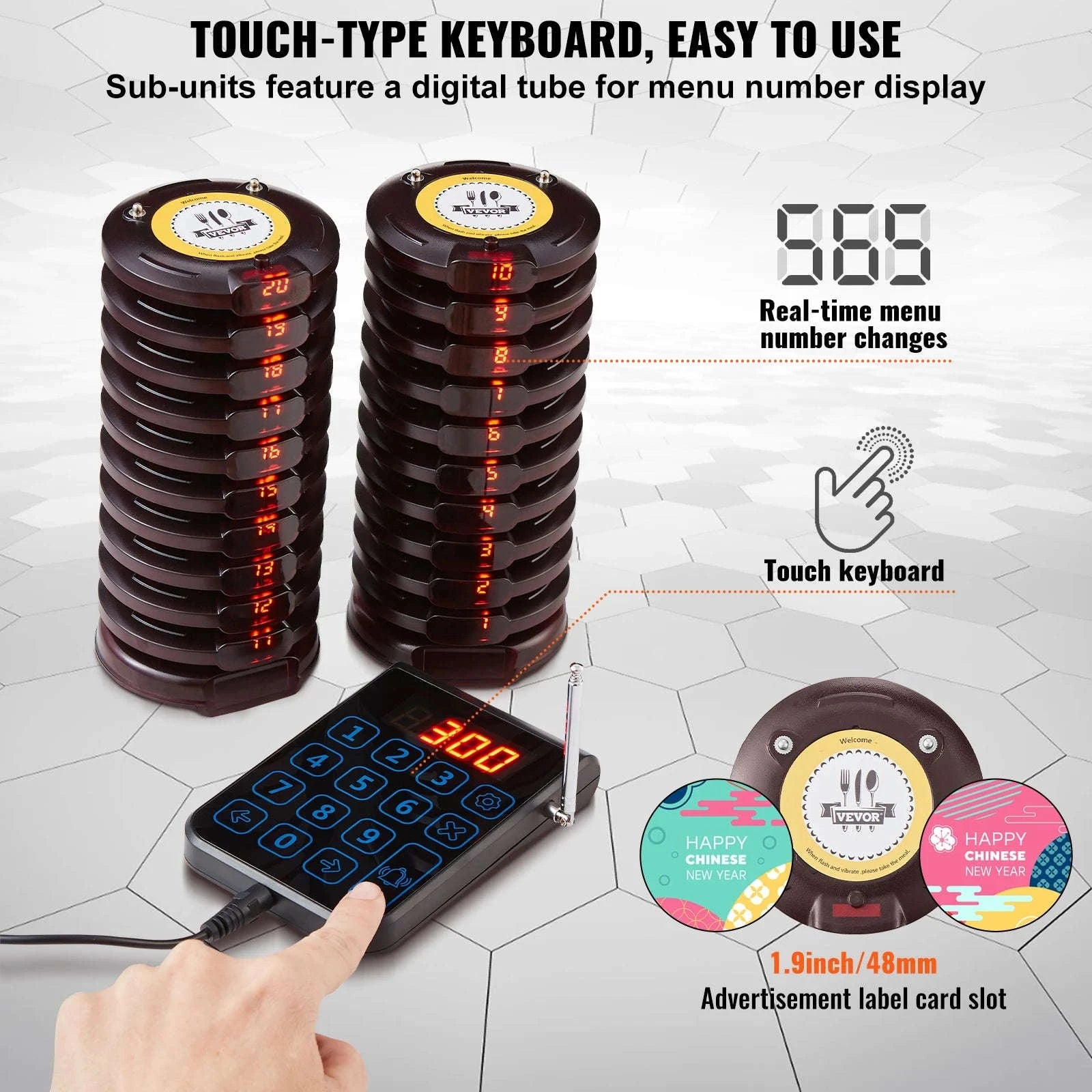Restaurant Pager System with 20 Pagers-20 pagers / CZECH REPUBLIC