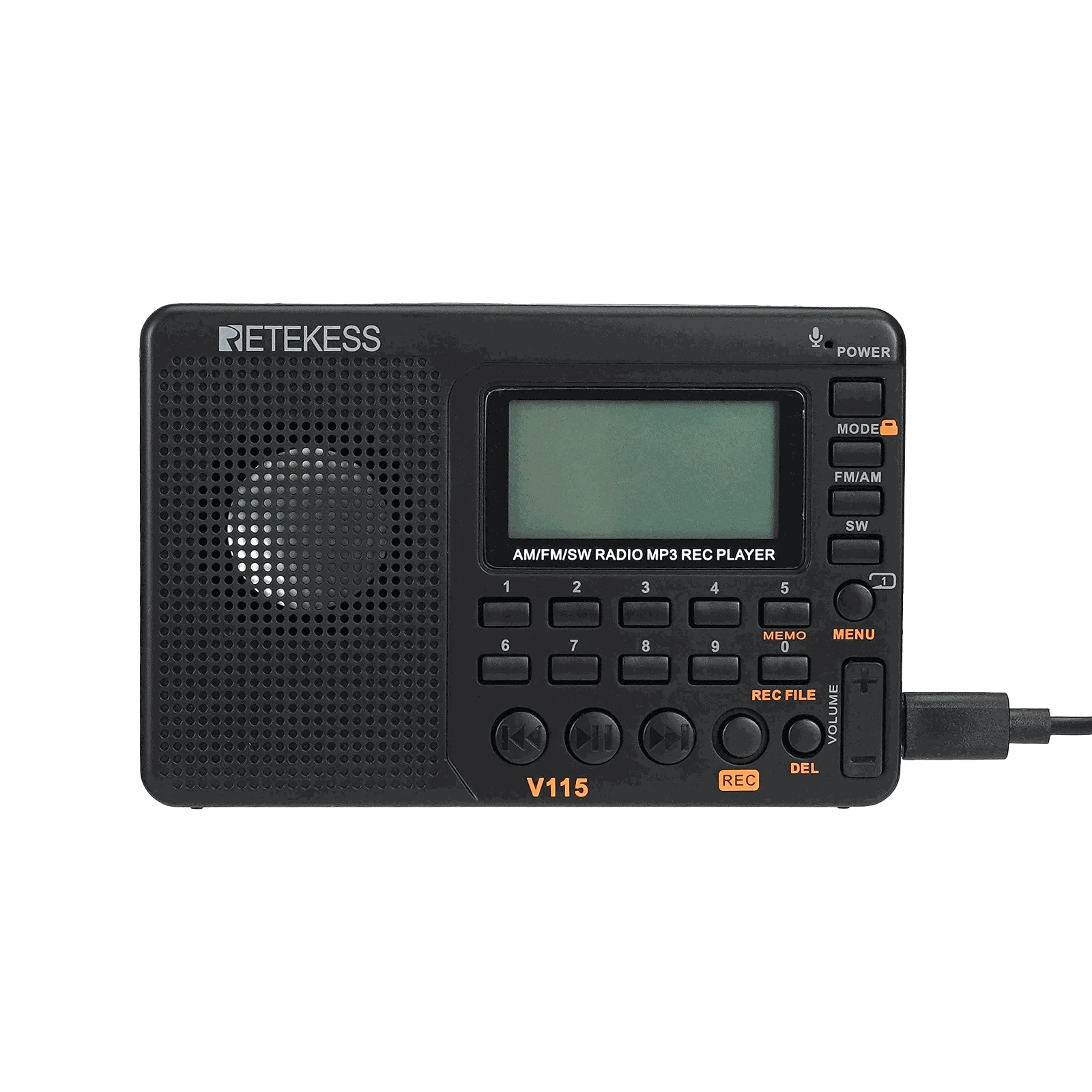 Retekess V115 Portable Radio with USB Recorder-V115