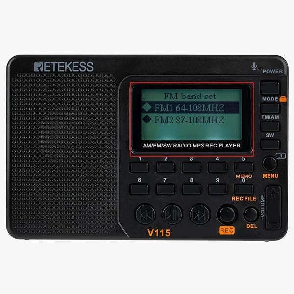 Retekess V115 Portable Radio with USB Recorder-V115