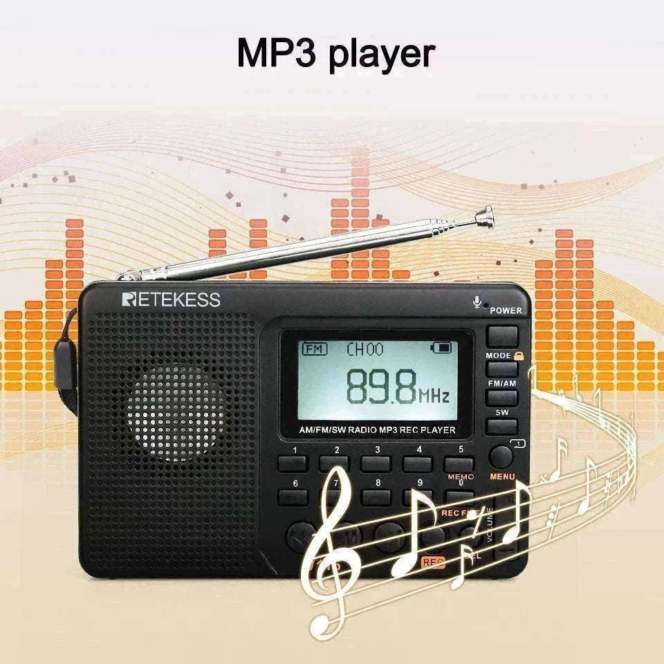 Retekess V115 Portable Radio with USB Recording-V115