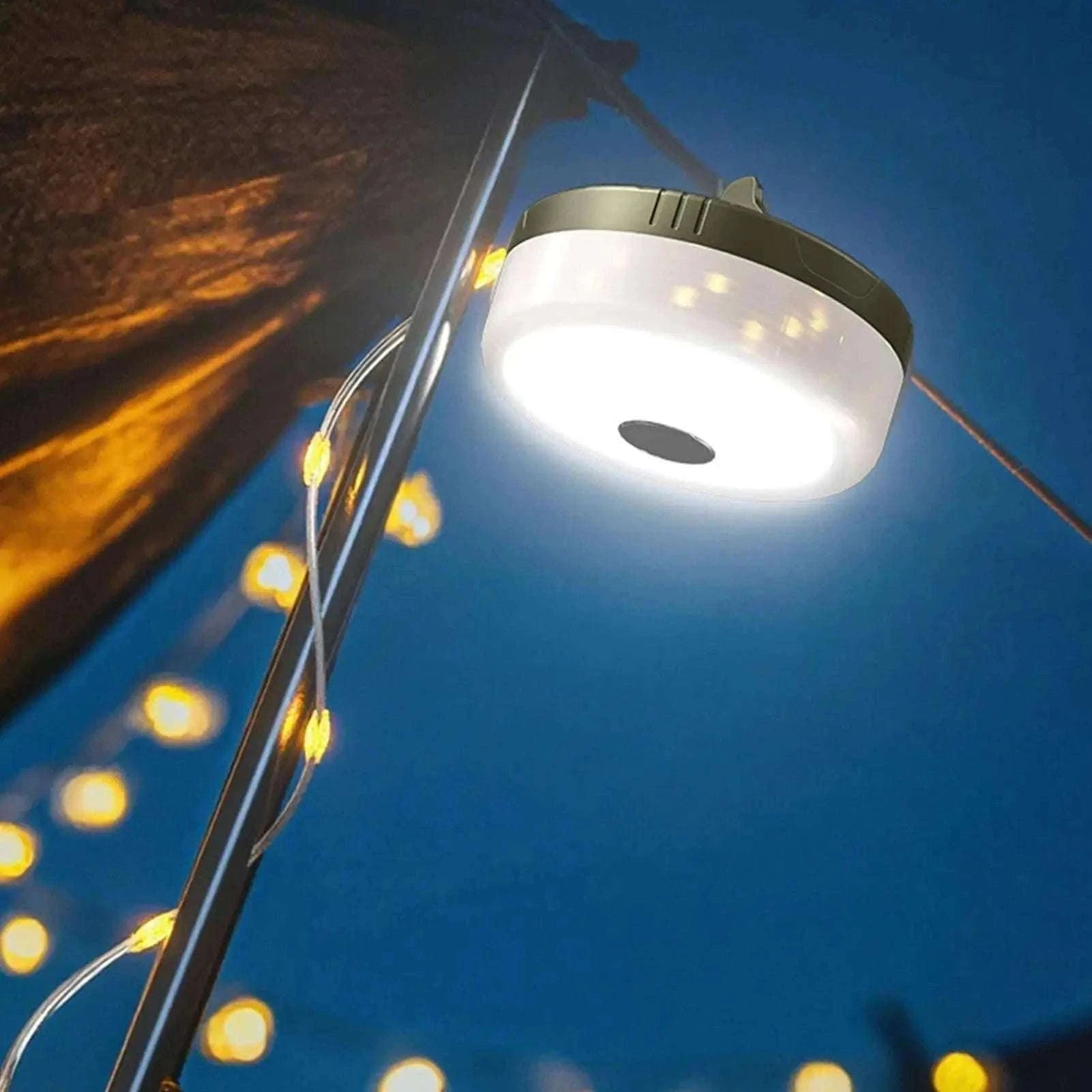 Retractable Camping String Lights 20m USB-C Rechargeable 2600mAh-A