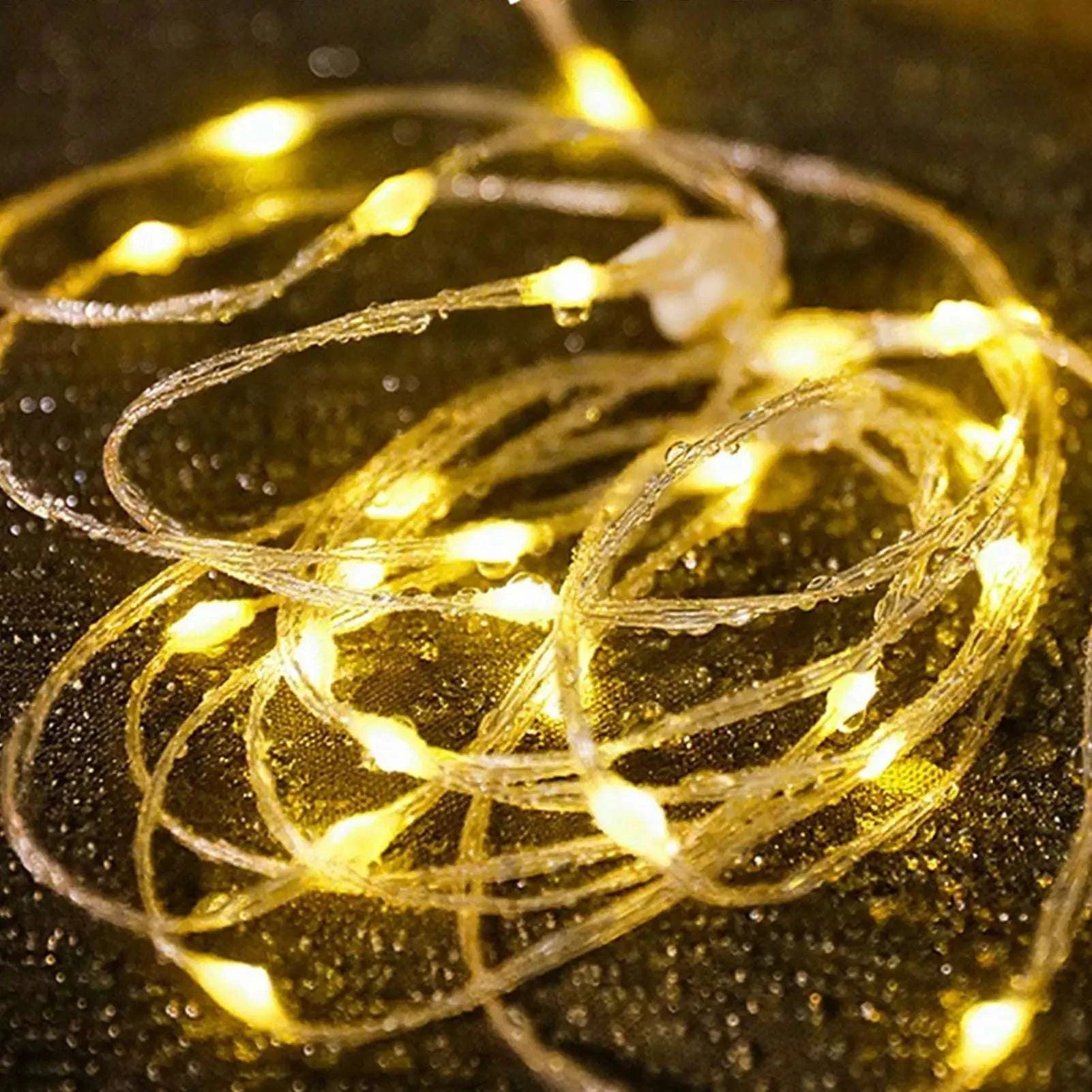 Retractable Camping String Lights 20m USB-C Rechargeable 2600mAh-A