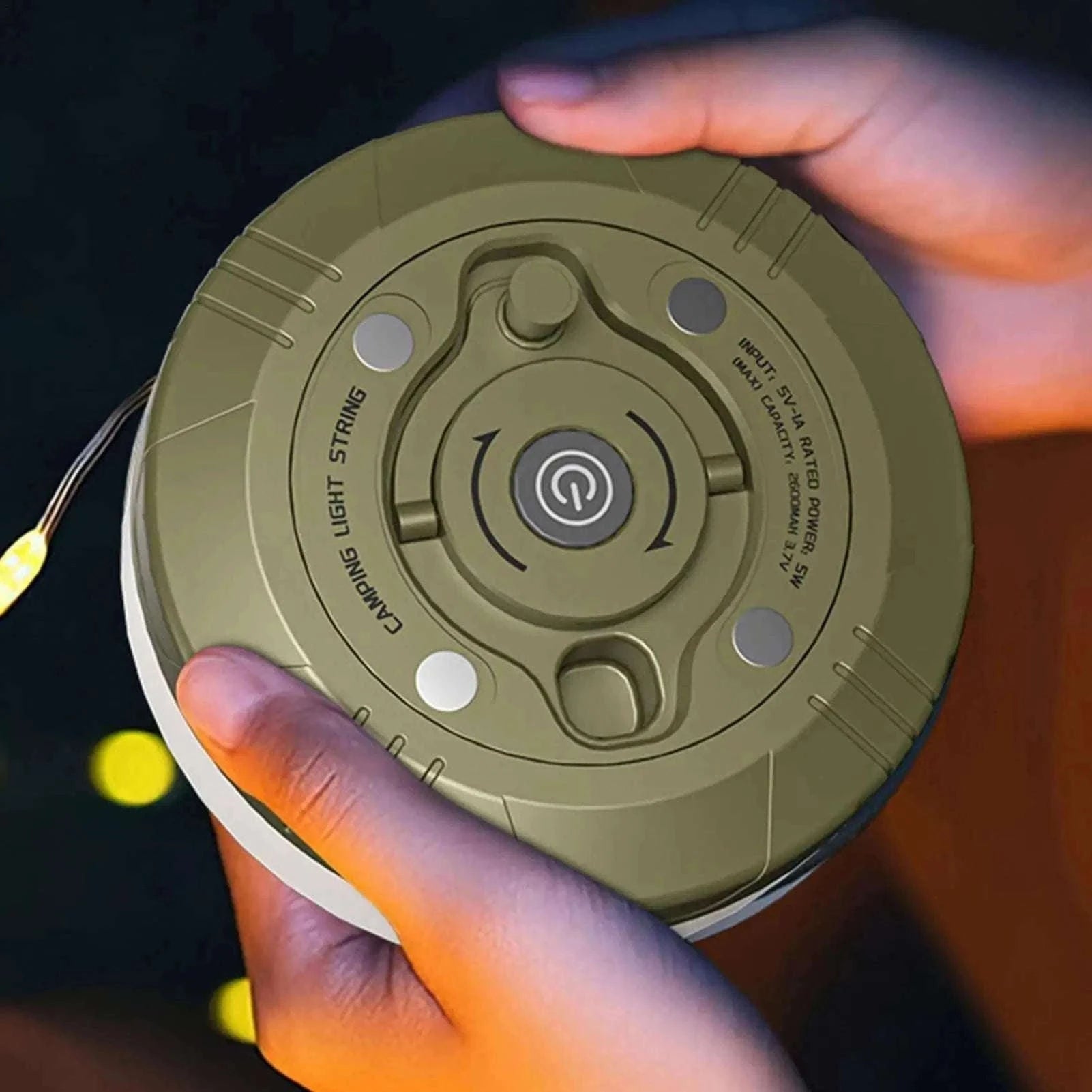Retractable Camping String Lights 20m USB-C Rechargeable 2600mAh-A