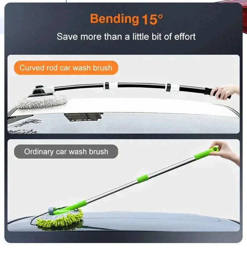 Retractable Car Wash Brush with Telescoping Handle-1Mop and 1Mop Head