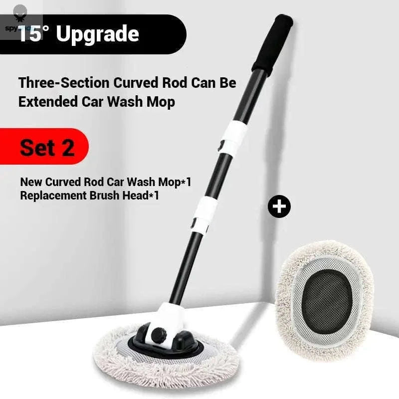 Retractable Car Wash Brush with Telescoping Handle-1Mop and 1Mop Head