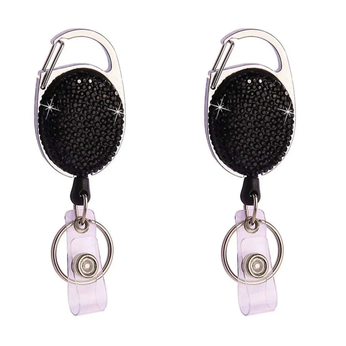 Retractable Crystal ID Badge Reel Keychain-9pcs-set