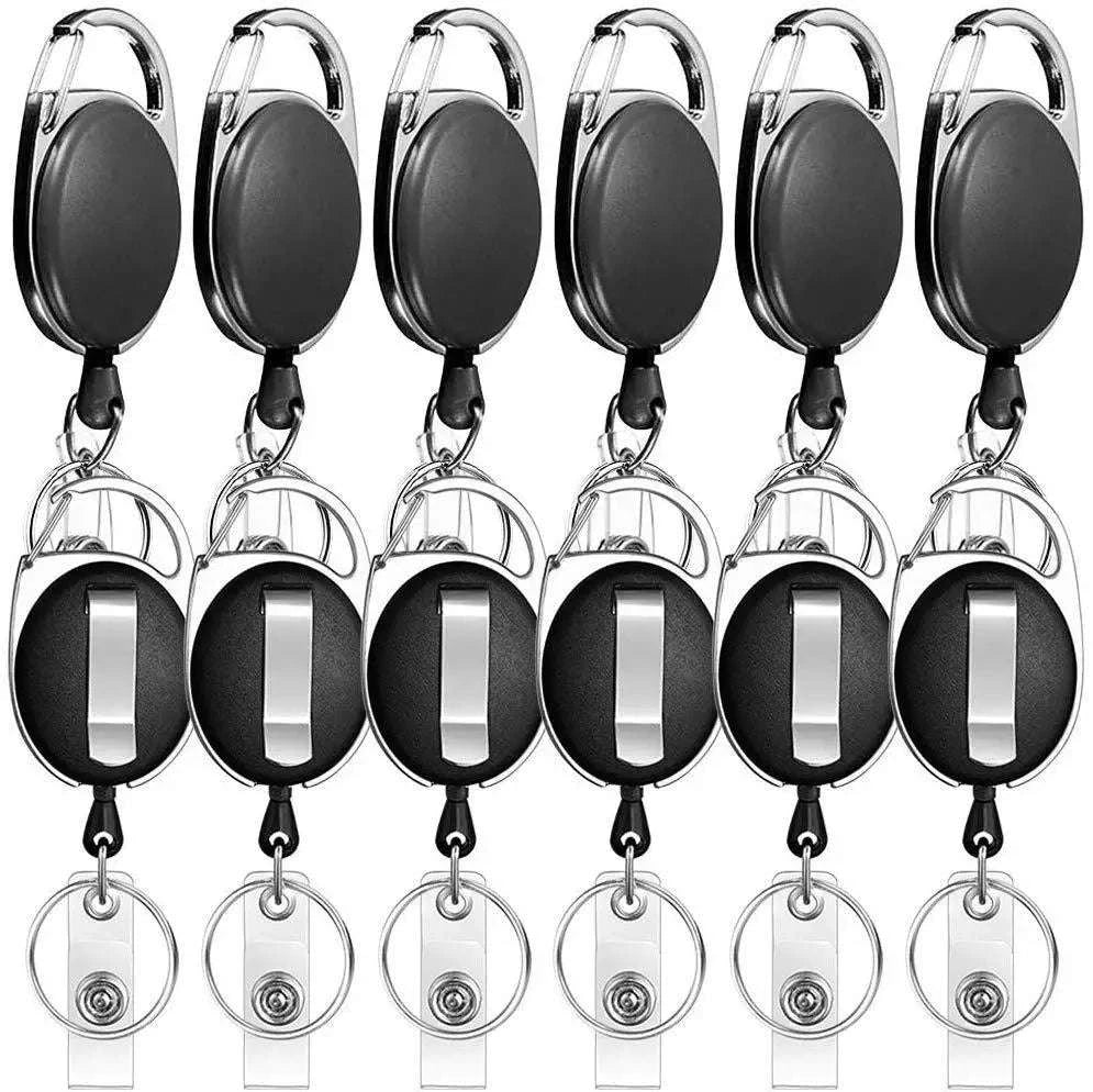 Retractable Crystal ID Badge Reel Keychain-9pcs-set