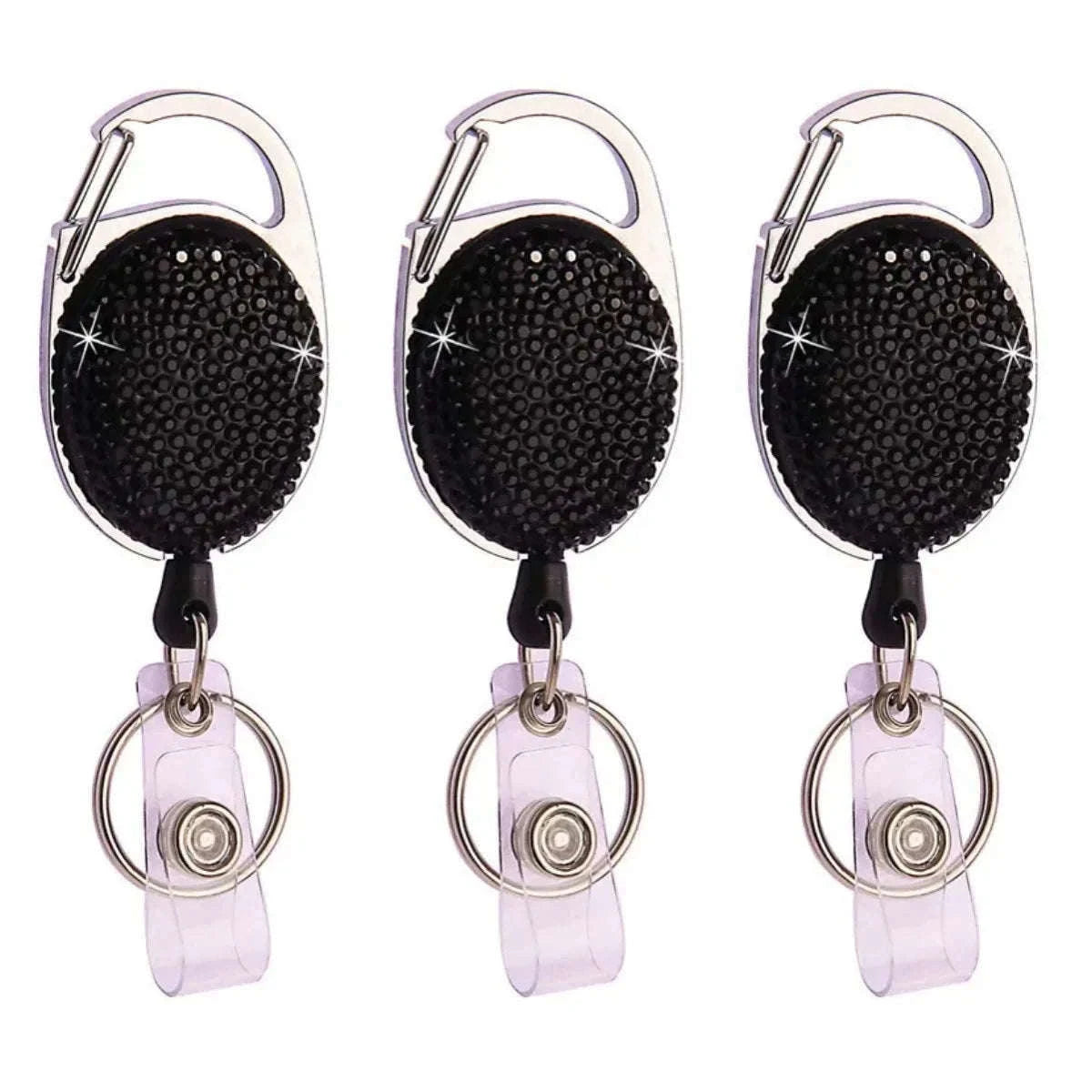 Retractable Crystal ID Badge Reel Keychain-9pcs-set