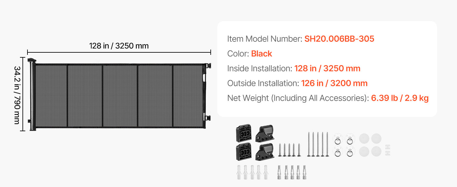 SucceBuy Retractable Baby Gate with Security Lock Walk Through Without Tripping Mesh Dog Gate for Stairs Hallways Indoor/Outdoor