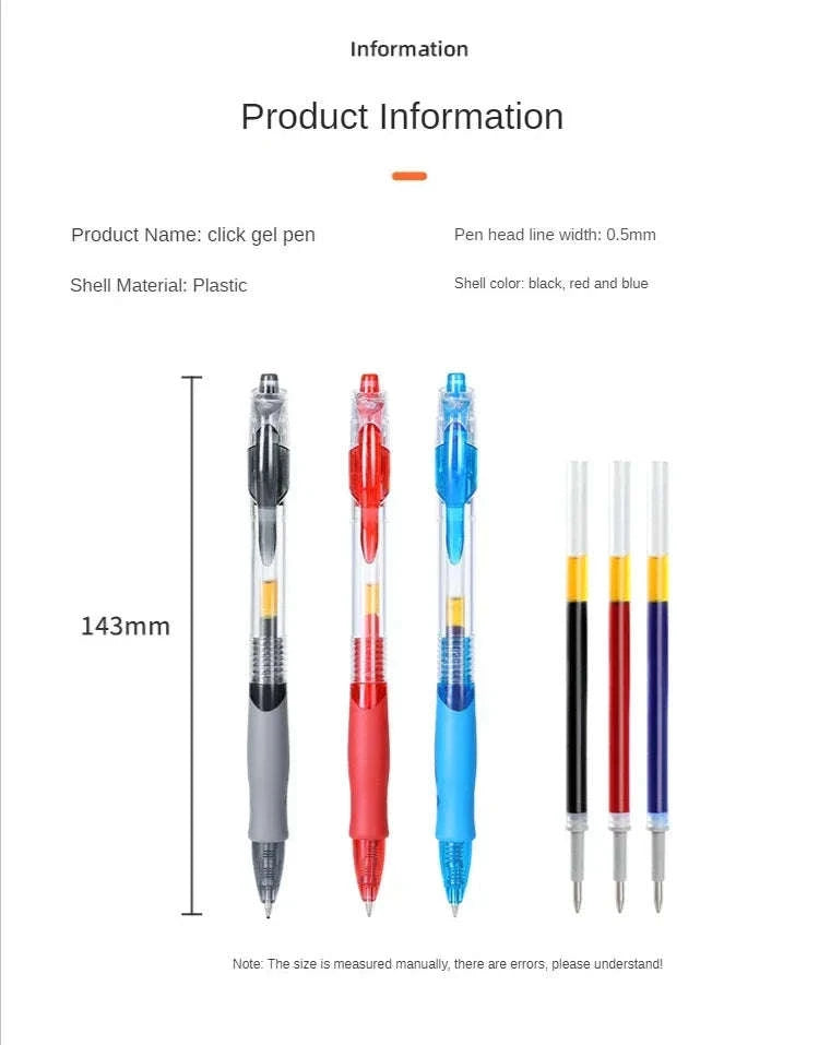 Retractable Gel Pens Set with Smooth 0.5mm Gel Ink-6 Blue pen