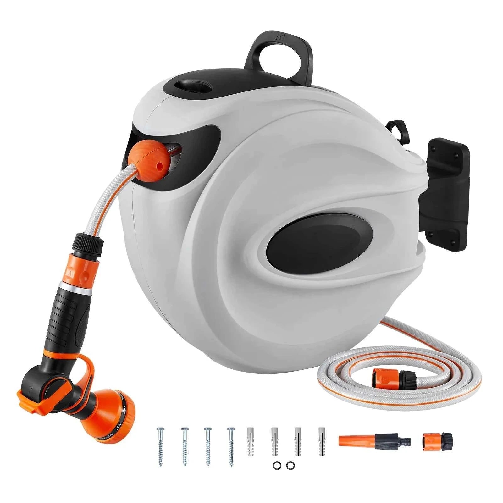 Retractable Hose Reel 1/2 Inch Wall-Mounted with 180° Swivel Bracket and 9-Pattern Nozzle-20m / CZECH REPUBLIC