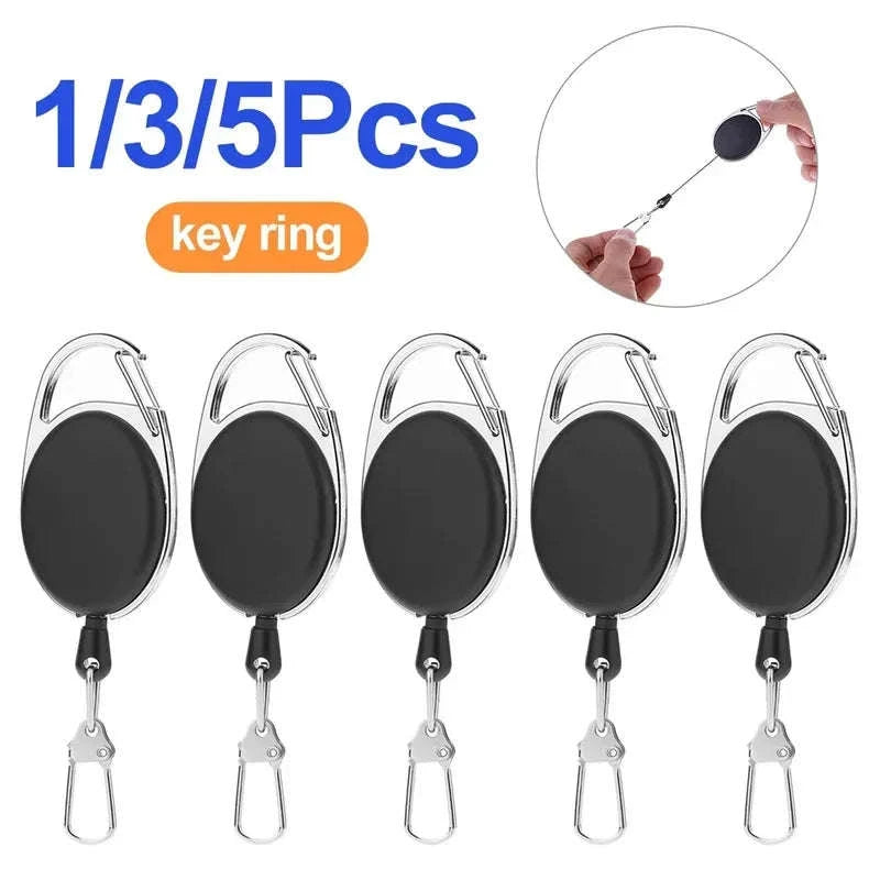 Retractable Key Chain Reel Badge Holder with Quick Release Clip-6pcs / Germany