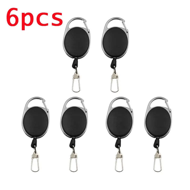 Retractable Key Chain Reel Badge Holder with Quick Release Clip-6pcs / Germany