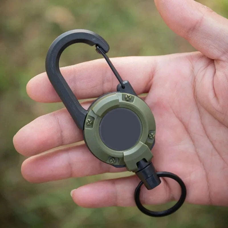 Retractable Rope Carabiner Key Holder-2pcs Black