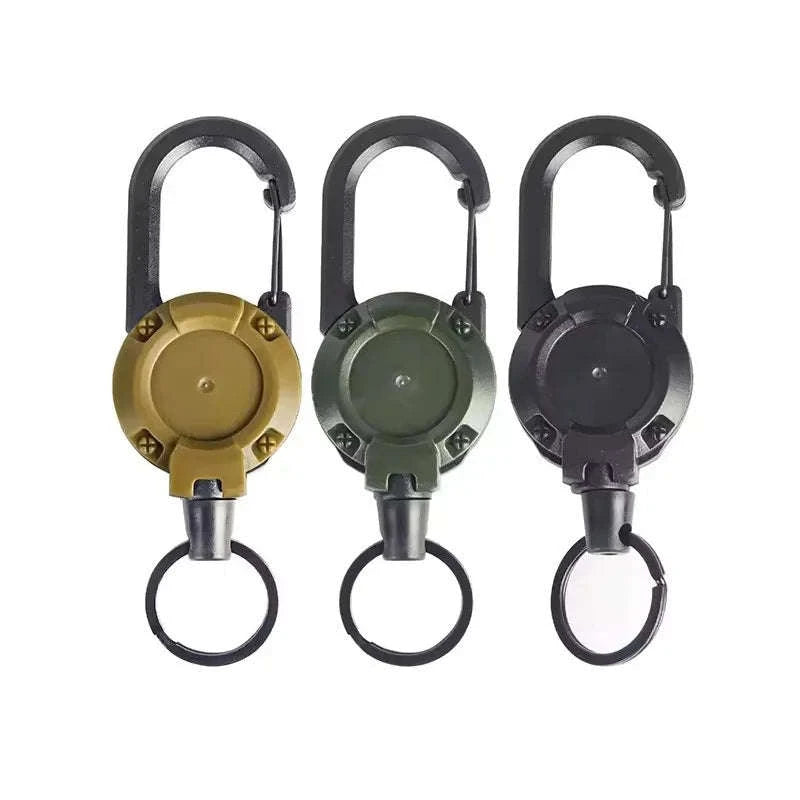 Retractable Rope Carabiner Key Holder-2pcs Black