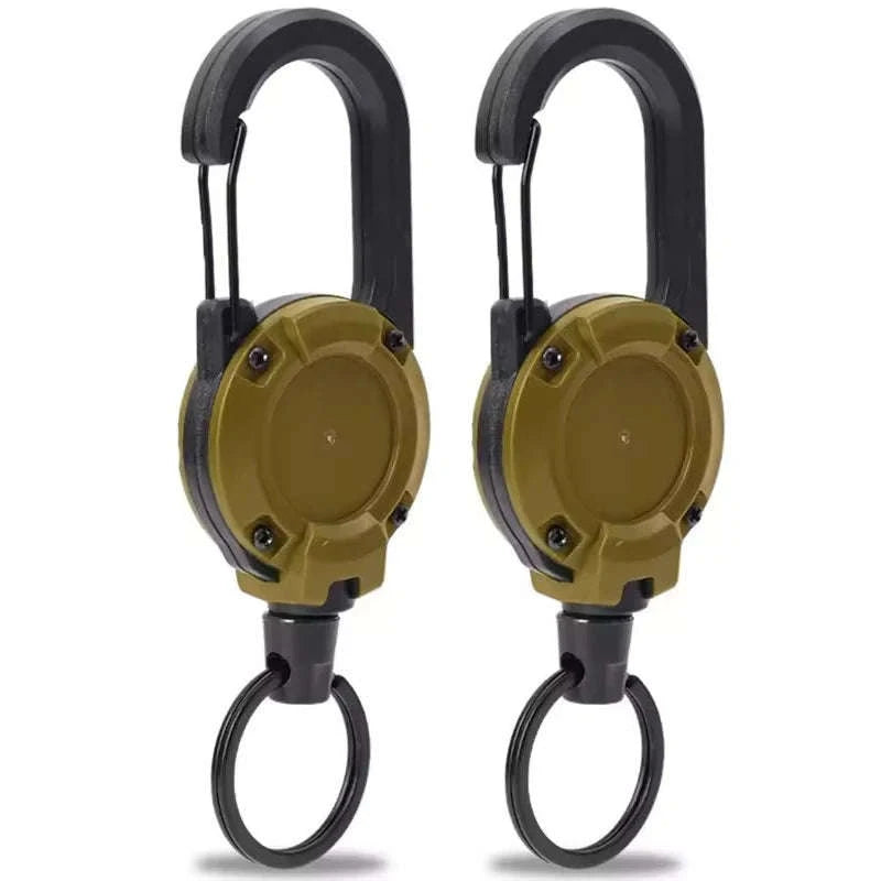 Retractable Rope Carabiner Key Holder-2pcs Black
