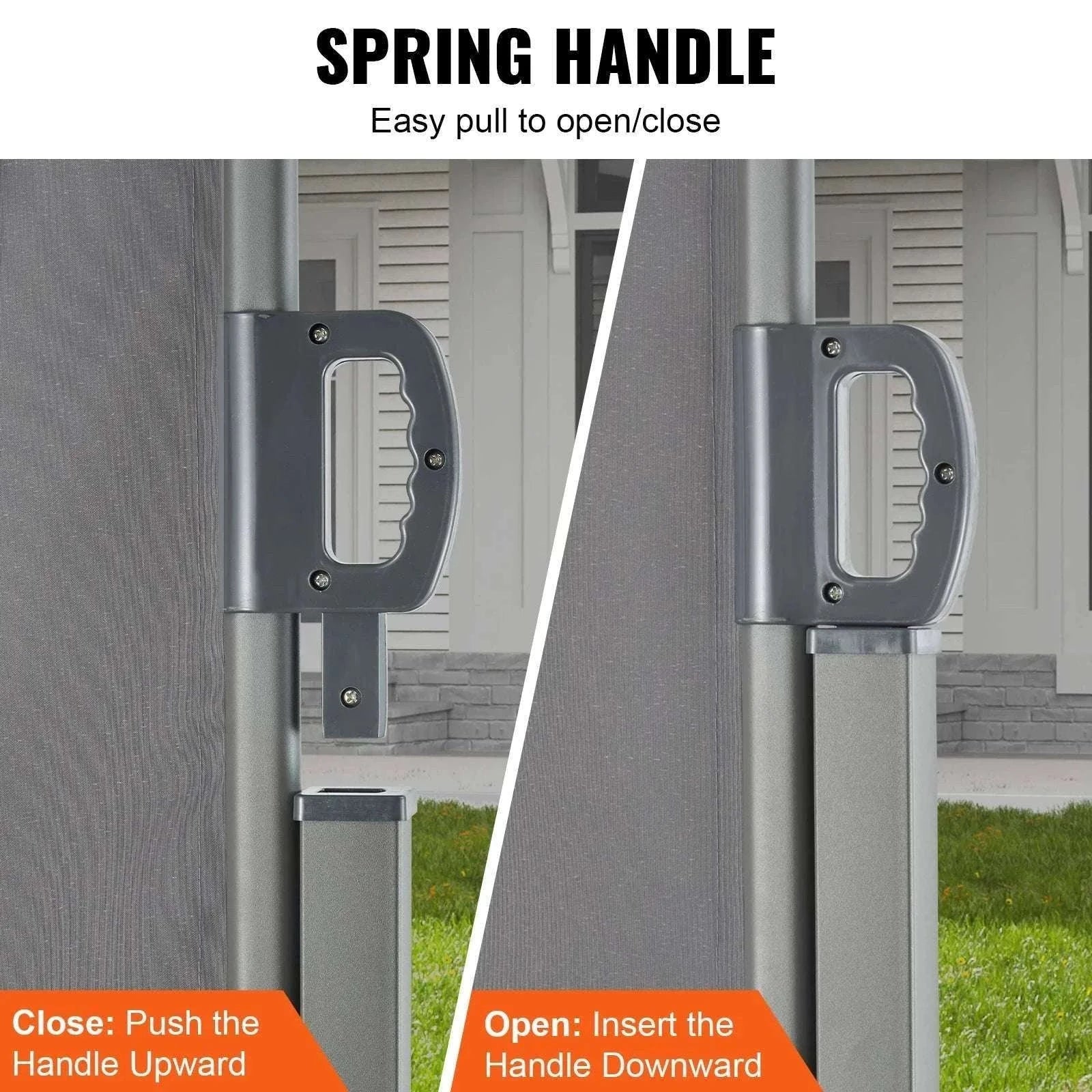 Retractable Side Awning Privacy Screen UV30+ Waterproof Patio Divider-180X350cm Yellowish / Poland