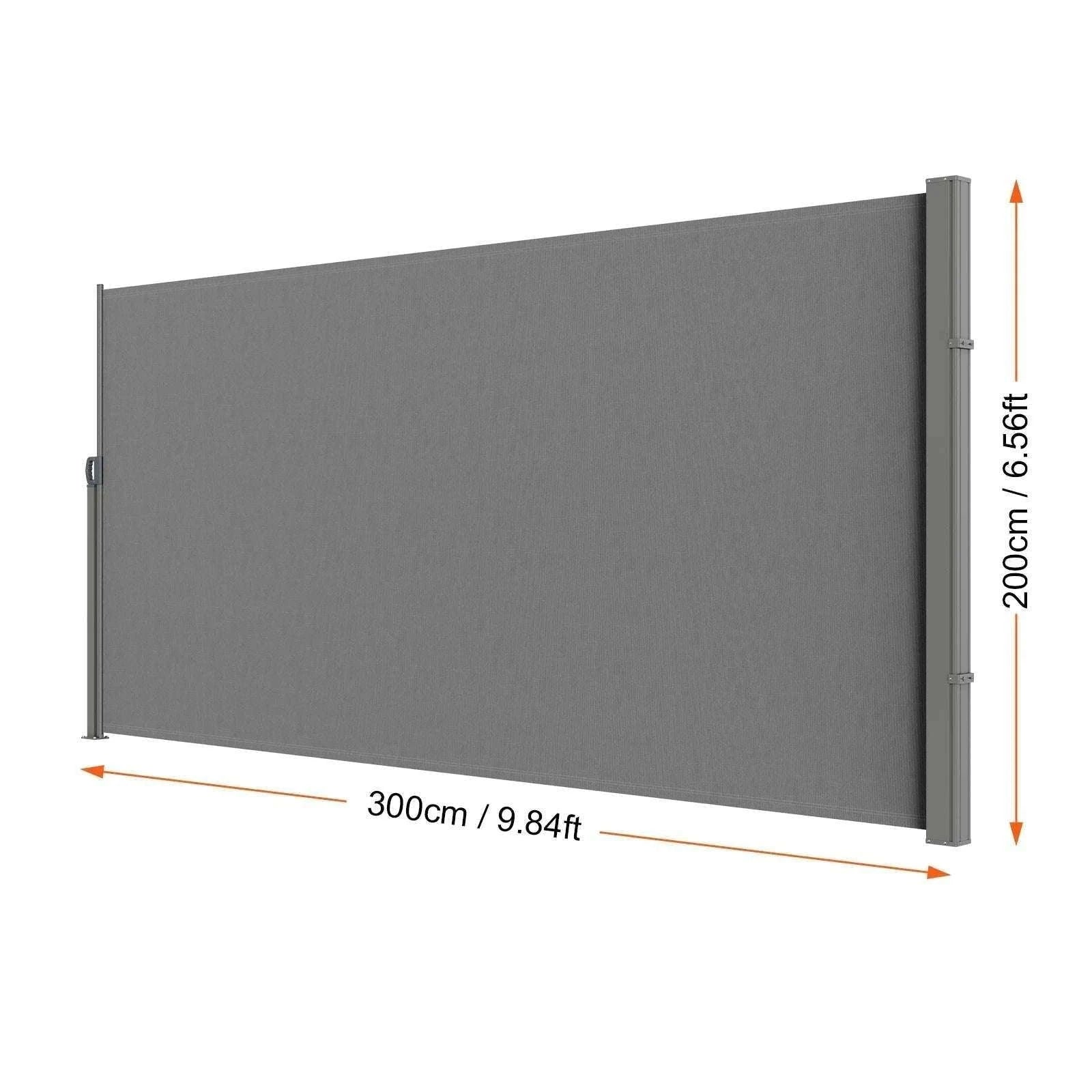 Retractable Side Awning Privacy Screen UV30+ Waterproof Patio Divider-180X350cm Yellowish / Poland