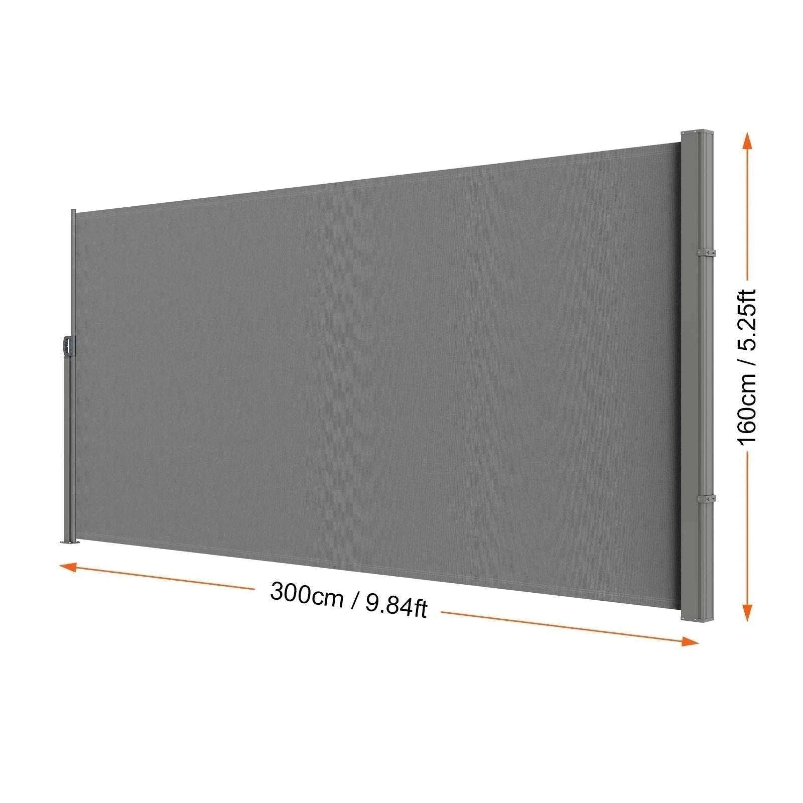 Retractable Side Awning Privacy Screen UV30+ Waterproof Patio Divider-180X350cm Yellowish / Poland