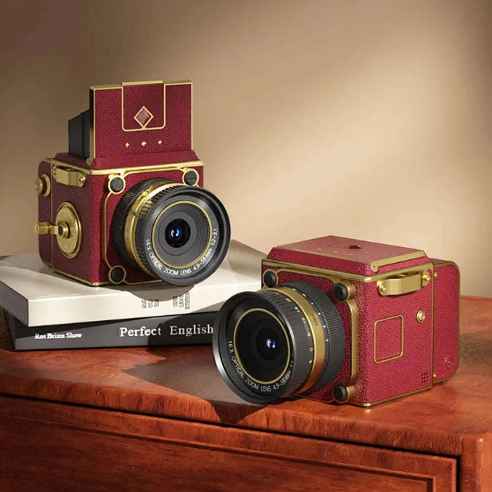 Retro CCD Digital Camera with 4K Video & 16X Zoom Portable Mini-Red