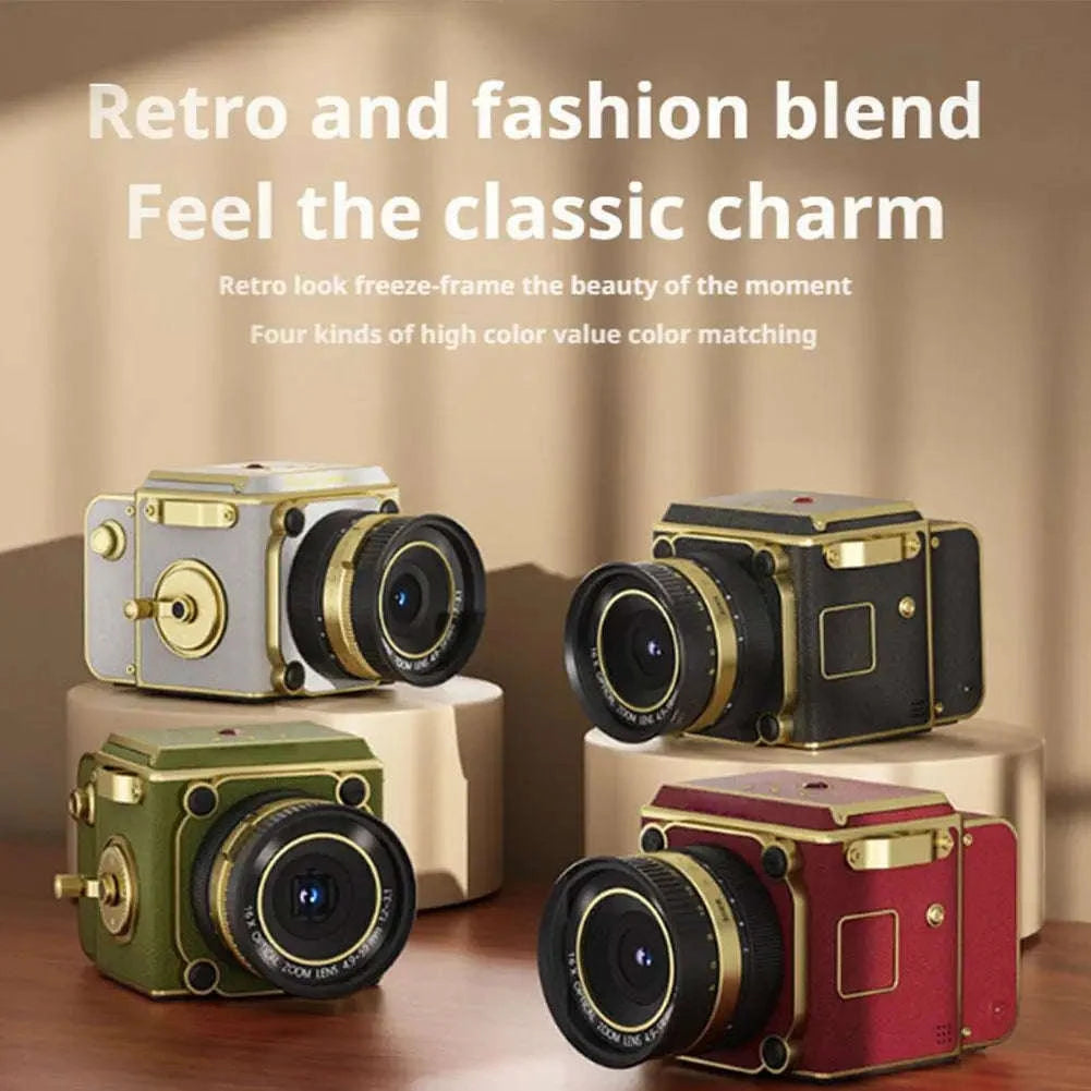 Retro CCD Digital Camera with 4K Video & 16X Zoom Portable Mini-Red