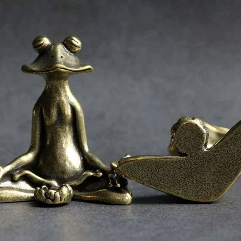 Retro Copperware Zen Frog Incense Holder-Default Title