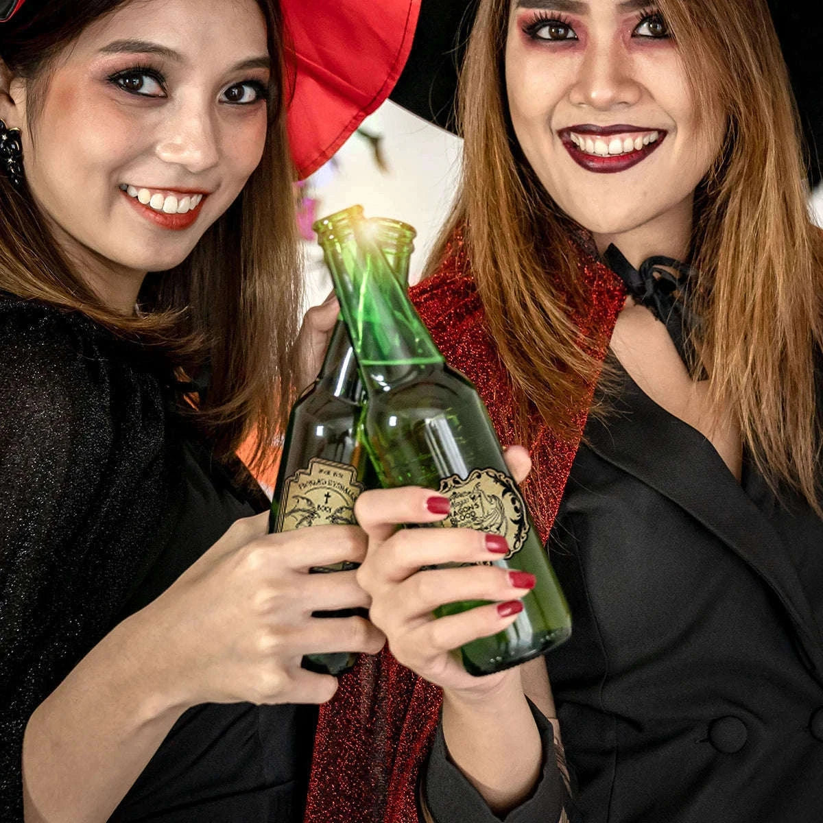 Retro Halloween Wine Bottle Labels for Spooky Party Decor-24pcs / Labels Stickers