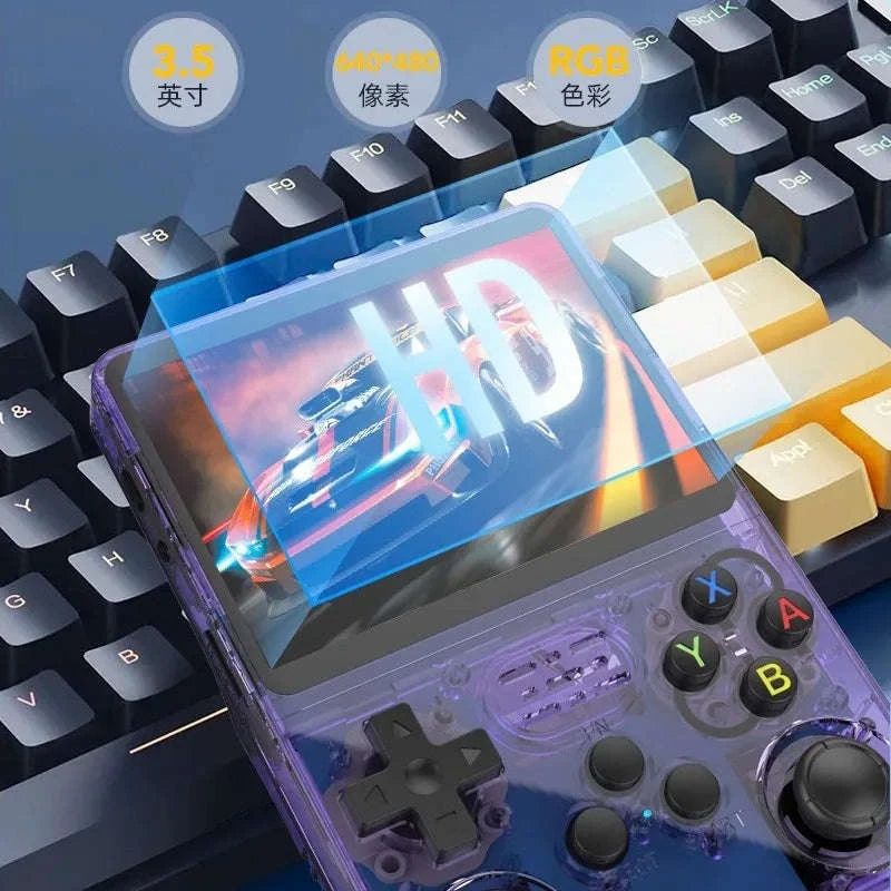 Retro Handheld Game Console with 3.5" IPS Screen and 15000 Games-Purple-64G-1