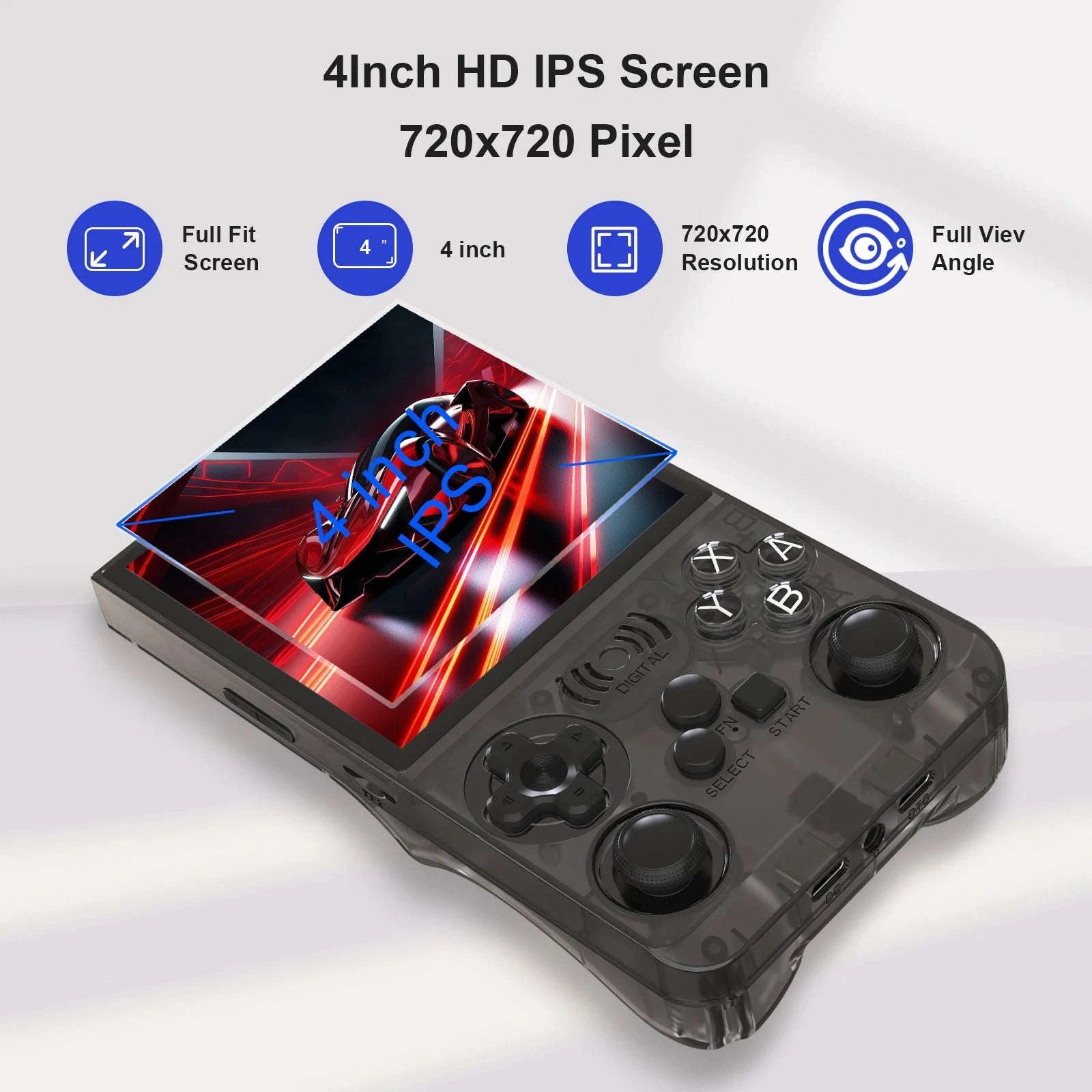 Retro Handheld Video Game Console 4.0 Inch IPS Screen 16000 Games Linux Portable Pocket Player-PURPLE / United States