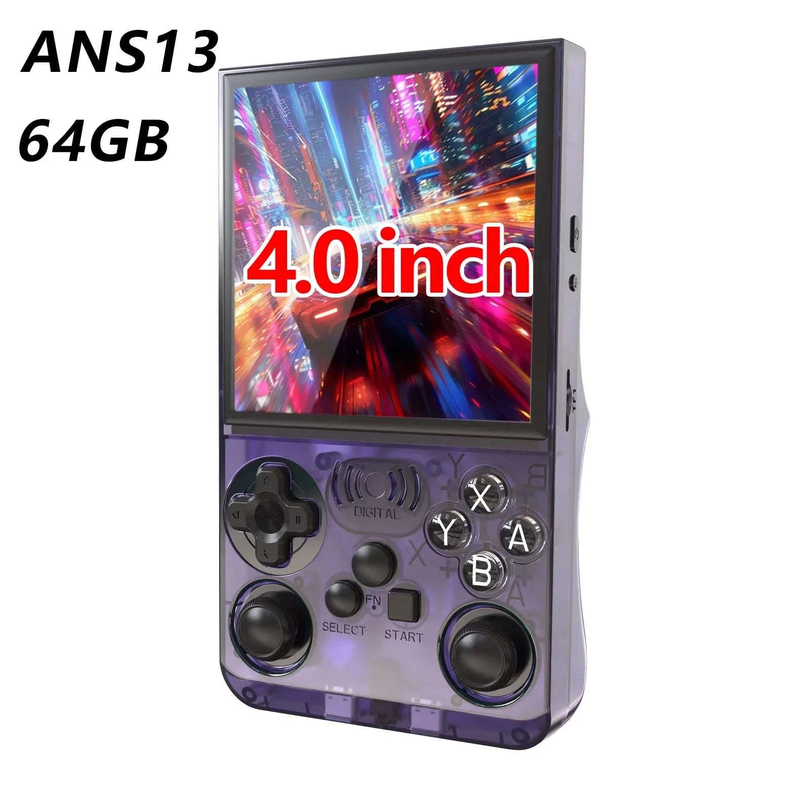 Retro Handheld Video Game Console 4.0 Inch IPS Screen 16000 Games Linux Portable Pocket Player-PURPLE / United States