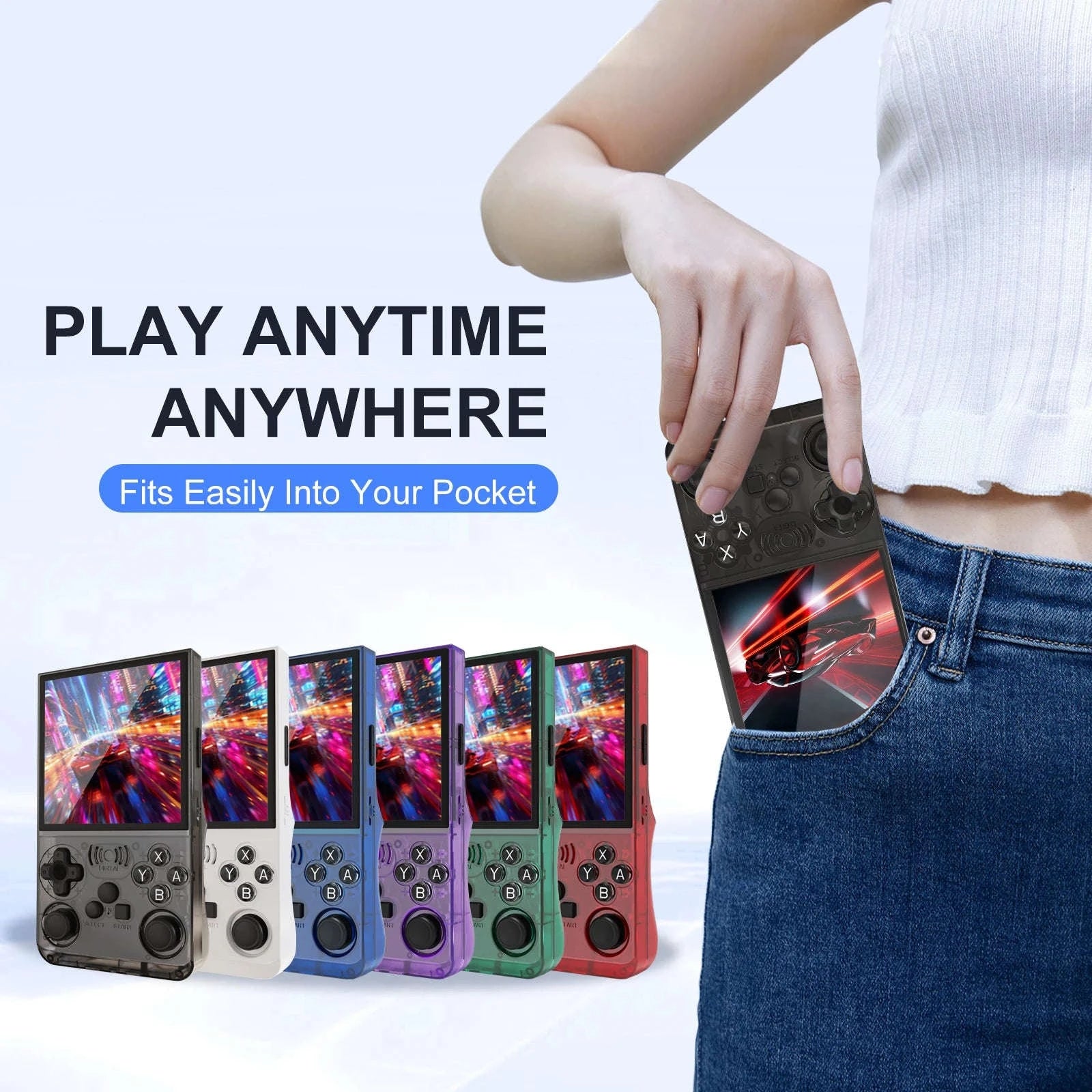 Retro Handheld Video Game Console 4.0 Inch IPS Screen 16000 Games Linux Portable Pocket Player-PURPLE / United States